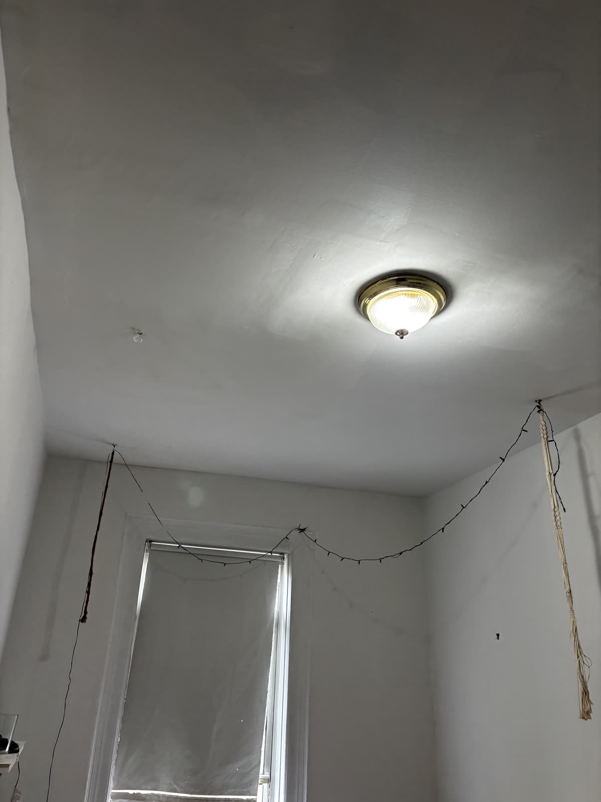 Fresh sheetrock and new paint after repairs